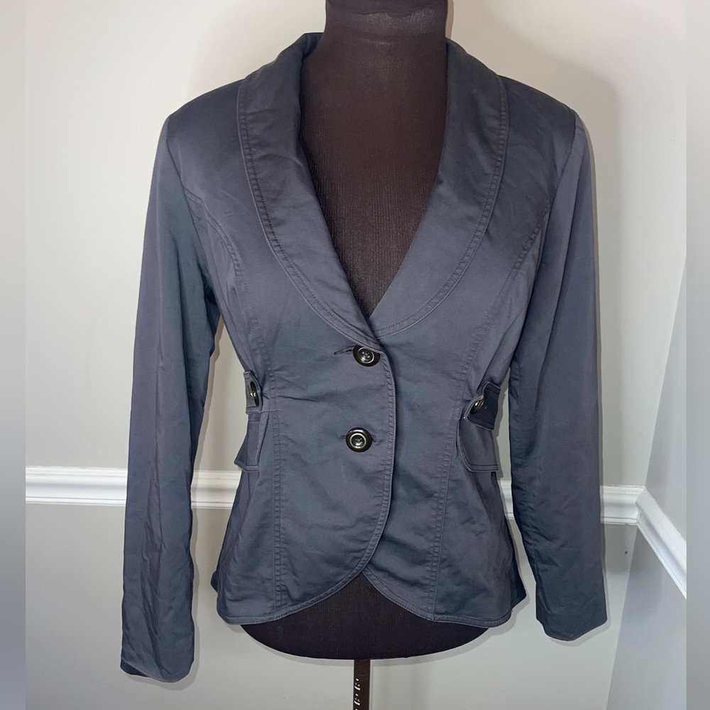 Cabi Style 769 Work it Graphite Peplum Lined Blazer Jacket Size 6